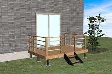 人工木材デッキ LIXIL樹ら楽ステージ フェンス・ステップ付き 人工木材デッキ LIXIL樹ら楽ステージ フェンス・ステップ付き