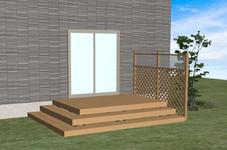 人工木材デッキ LIXIL樹ら楽ステージ ウッドパーティション・ステップデッキ付き 人工木材デッキ LIXIL樹ら楽ステージ ウッドパーティション・ステップデッキ付き